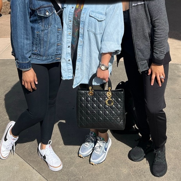 Christian Dior Lady Dior Cannage 2way Handbag- Navy Leather - Picture 16 of 16